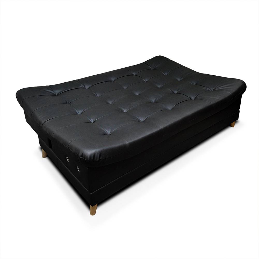 Sofá Cama Dolce Negro 185x95cm De 3 Puestos Reclinable con Apoya Brazos