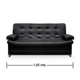 Sofá Cama Dolce Negro 185x95cm De 3 Puestos Reclinable con Apoya Brazos