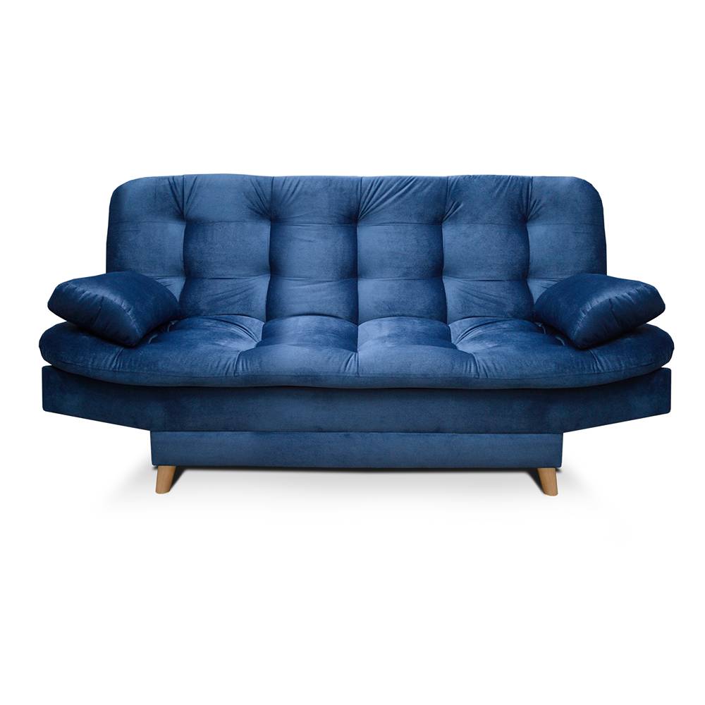 Sofá Cama Fendik Azul 185x95cm De 3 Puestos Reclinable con Apoya Brazos