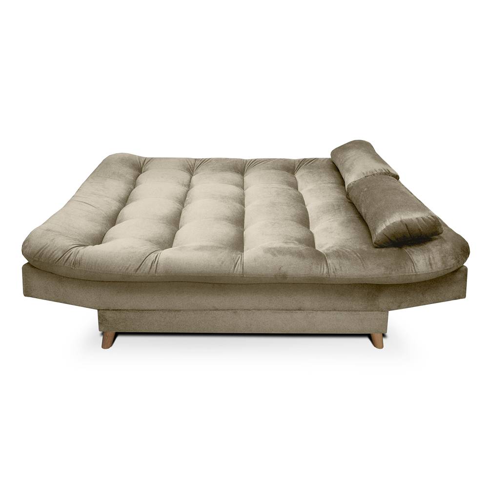 Sofá Cama Fendik Camel 185x95cm De 3 Puestos Reclinable con Apoya Brazos