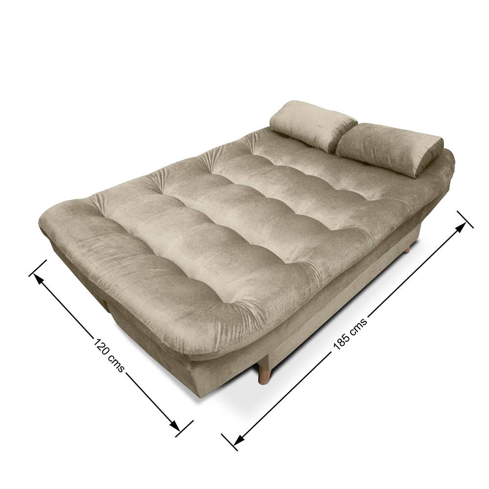 Sofá Cama Fendik Camel 185x95cm De 3 Puestos Reclinable con Apoya Brazos