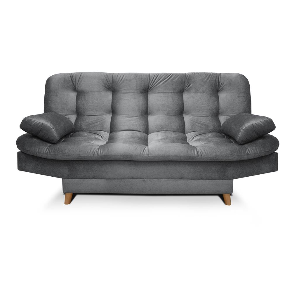 Sofá Cama Fendik Gris 185x90cm De 3 Puestos Reclinable sin Apoya Brazos