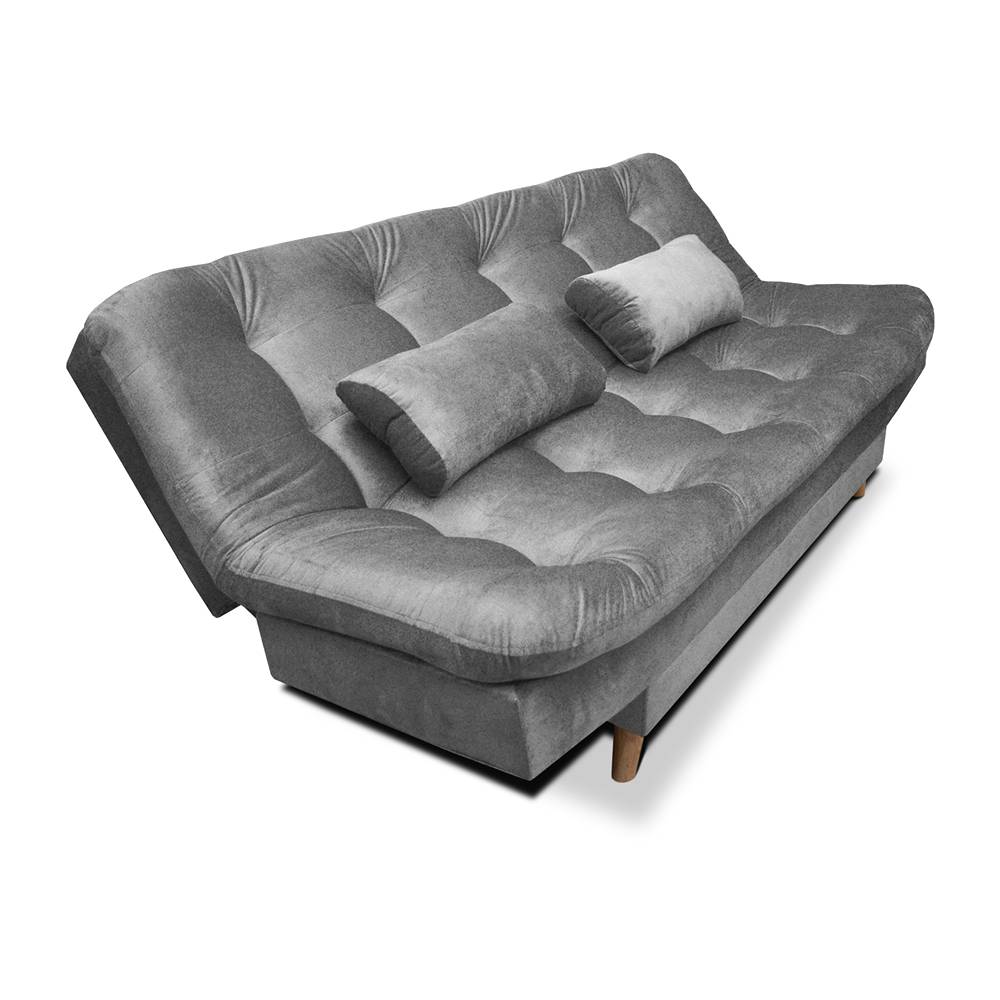 Sofá Cama Fendik Gris 185x90cm De 3 Puestos Reclinable sin Apoya Brazos