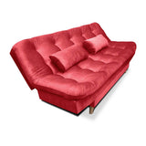 Sofá Cama Fendik Rojo 185x90cm De 3 Puestos Reclinable sin Apoya Brazos
