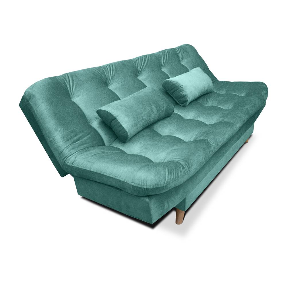 Sofá Cama Fendik Turquesa 185x95cm De 3 Puestos Reclinable con Apoya Brazos