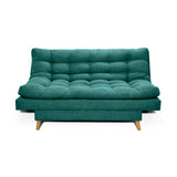 Sofá Cama Gabana Turquesa 180x90cm De 3 Puestos Reclinable sin Apoya Brazos