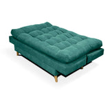 Sofá Cama Gabana Turquesa 180x90cm De 3 Puestos Reclinable sin Apoya Brazos
