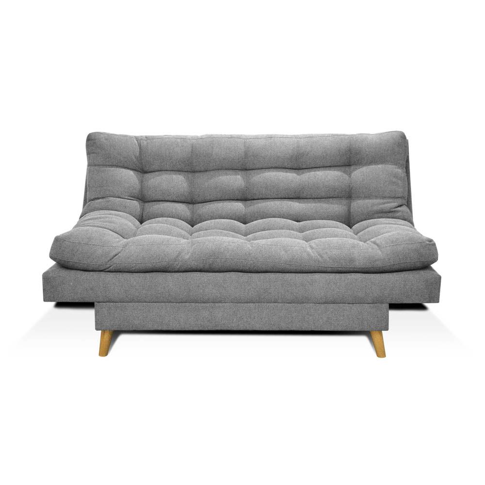 Sofá Cama Gabana Gris 180x95cm De 3 Puestos Reclinable sin Apoya Brazos