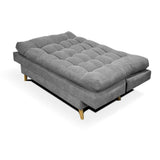 Sofá Cama Gabana Gris 180x95cm De 3 Puestos Reclinable sin Apoya Brazos