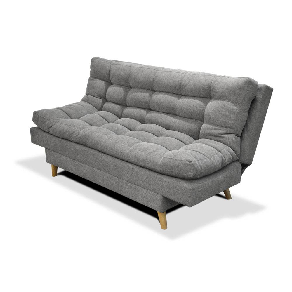 Sofá Cama Gabana Gris 180x95cm De 3 Puestos Reclinable sin Apoya Brazos