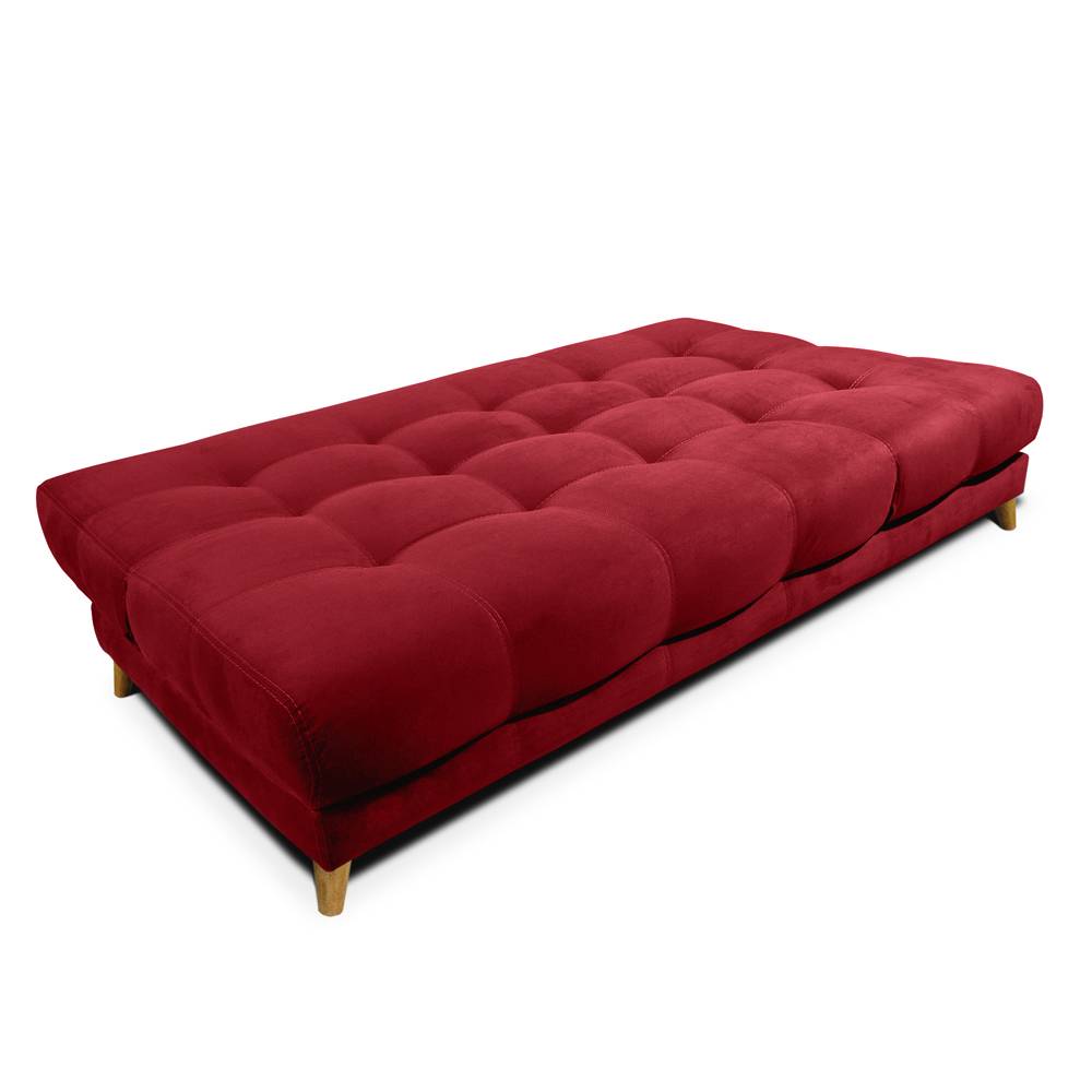 Sofá Cama Martins Rojo 190x90cm De 3 Puestos Reclinable con Apoya Brazos