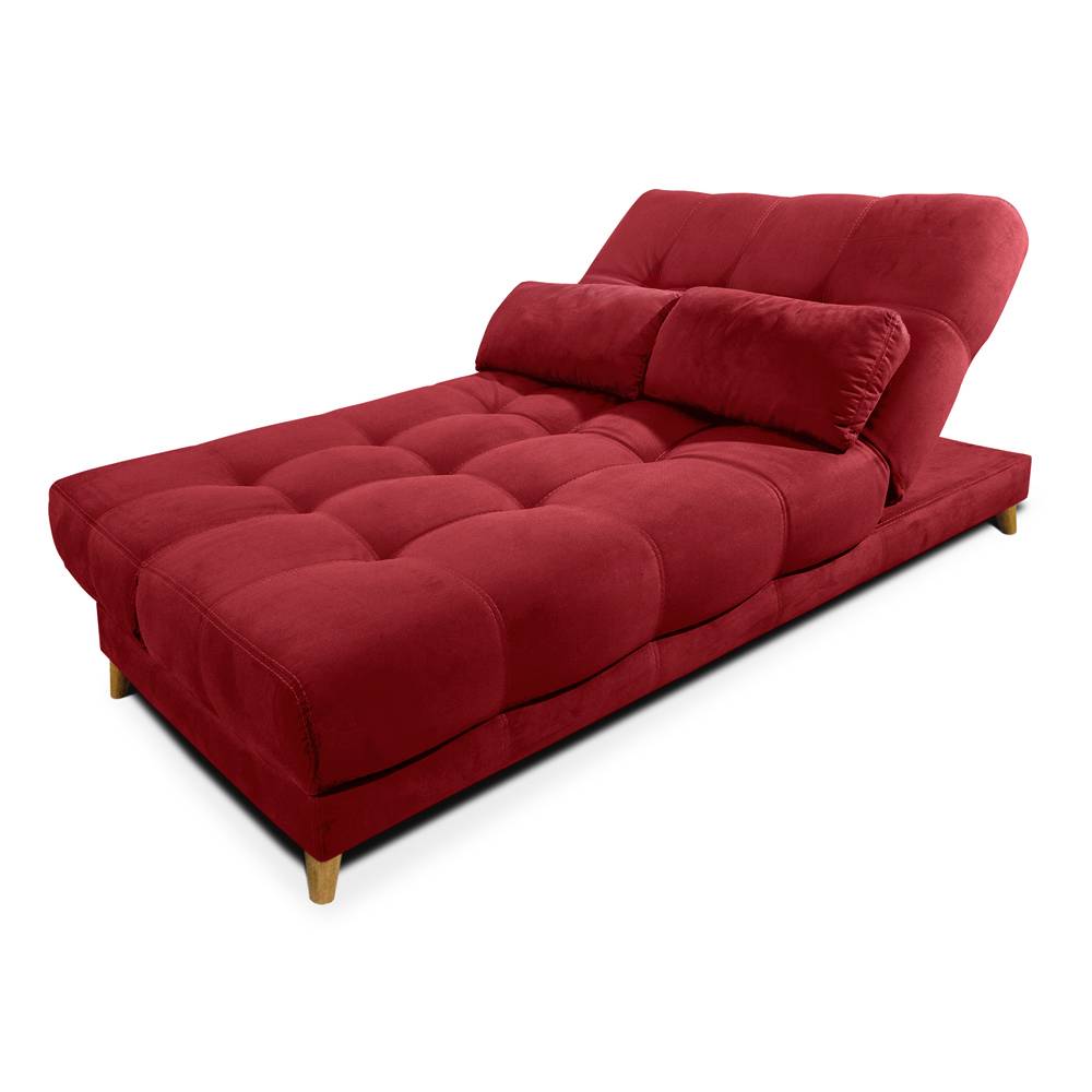 Sofá Cama Martins Rojo 190x90cm De 3 Puestos Reclinable con Apoya Brazos