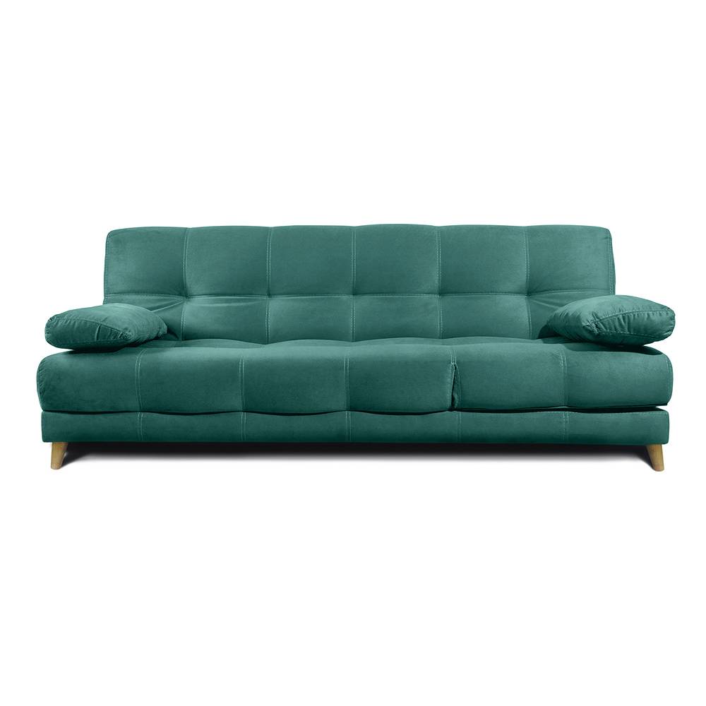 Sofá Cama Martins Turquesa 190x90cm De 3 Puestos Reclinable con Apoya Brazos