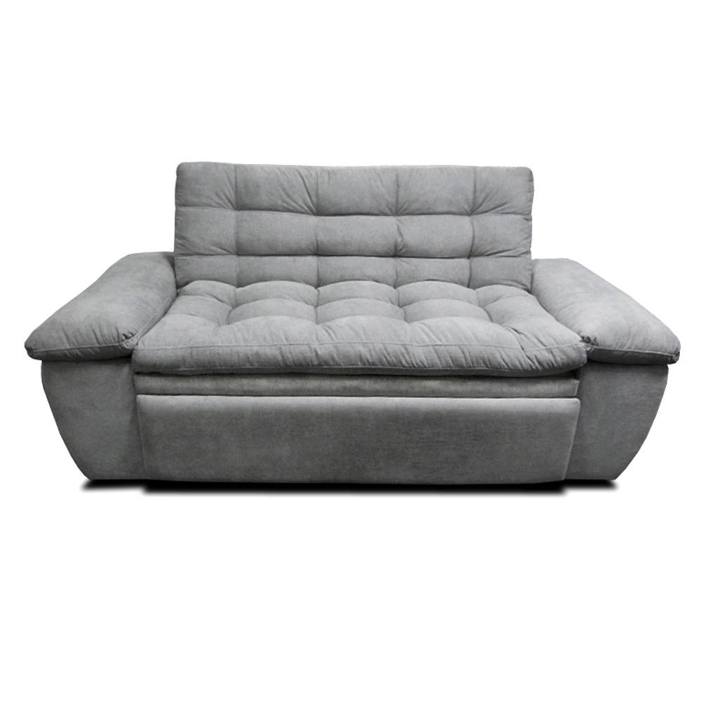 Sofá Cama Mirano Gris 190x95cm De 3 Puestos Reclinable con Apoya Brazos