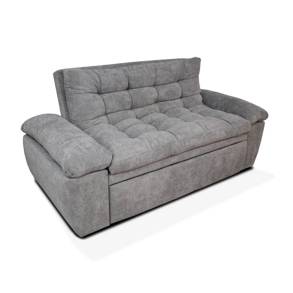 Sofá Cama Mirano Gris 190x95cm De 3 Puestos Reclinable con Apoya Brazos