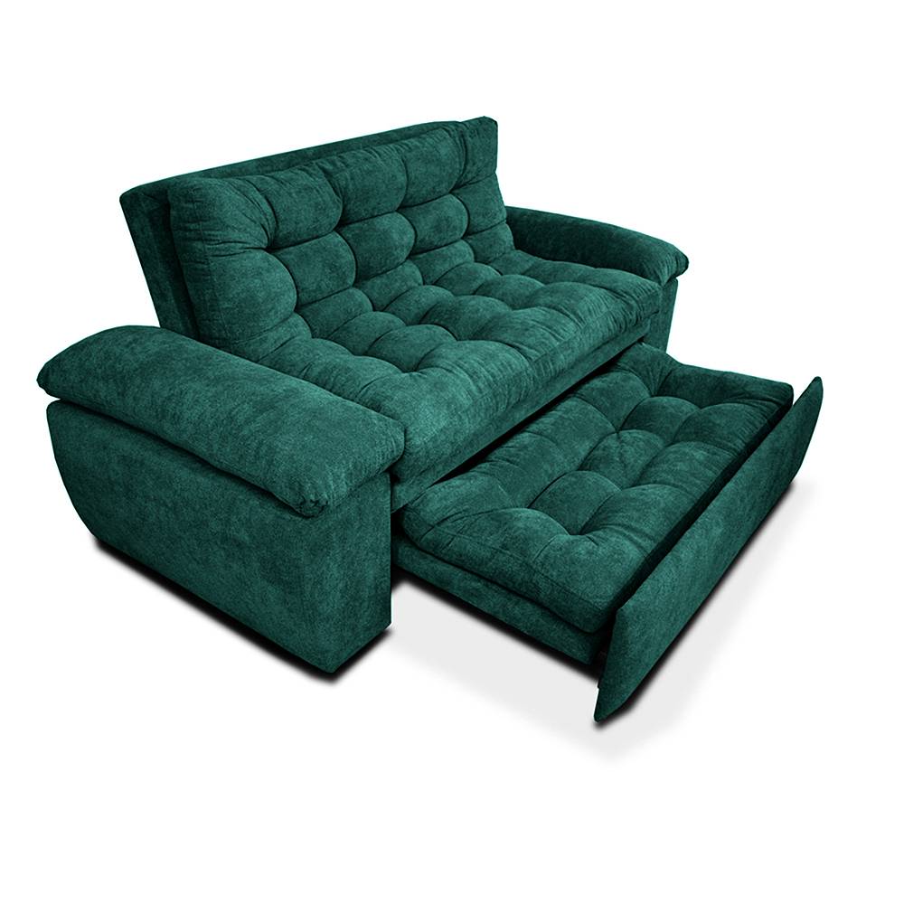 Sofá Cama Mirano Turquesa 190x95cm De 3 Puestos Reclinable con Apoya Brazos