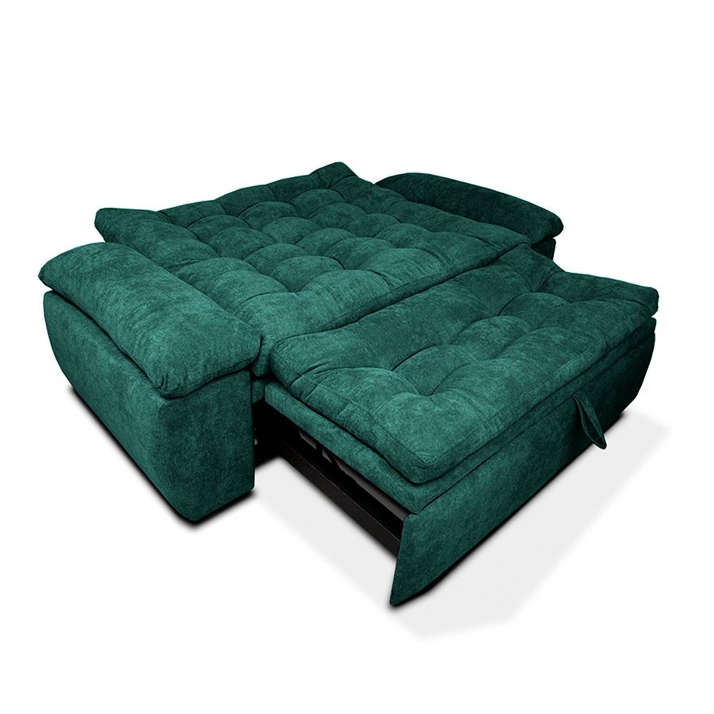 Sofá Cama Mirano Turquesa 190x95cm De 3 Puestos Reclinable con Apoya Brazos