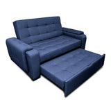 Sofá Cama Vignelli Azul 185x85cm De 3 Puestos Reclinable con Apoya Brazos