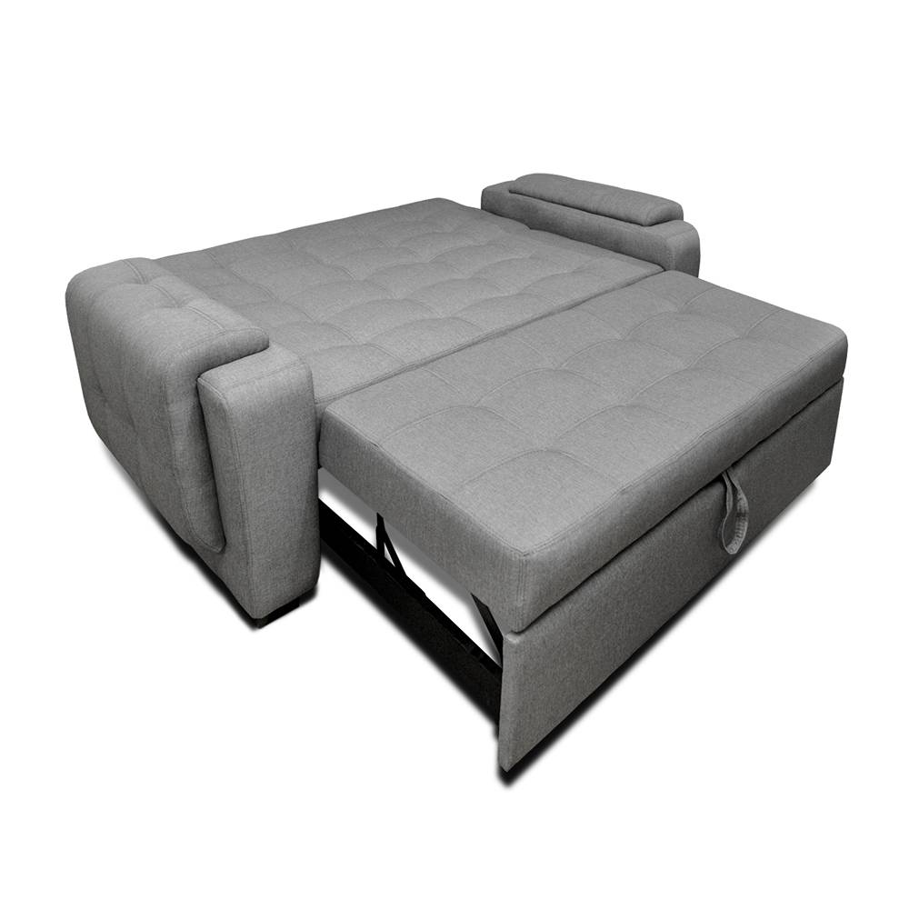 Sofá Cama Vignelli Gris 185x85cm De 3 Puestos Reclinable con Apoya Brazos