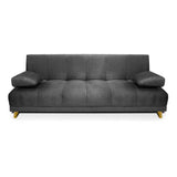 Sofá Cama Sabath Gris 180x81cm De 3 Puestos Reclinable sin Apoya Brazos