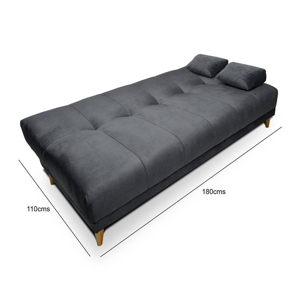 Sofá Cama Sabath Gris 180x81cm De 3 Puestos Reclinable sin Apoya Brazos