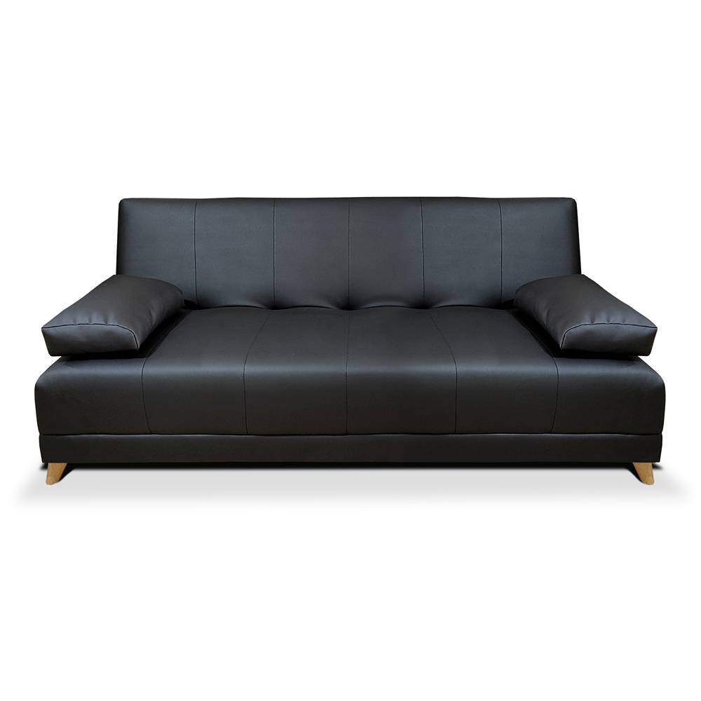Sofá Cama Sabath Negro 180x81cm De 3 Puestos Reclinable sin Apoya Brazos