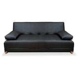 Sofá Cama Sabath Negro 180x81cm De 3 Puestos Reclinable sin Apoya Brazos