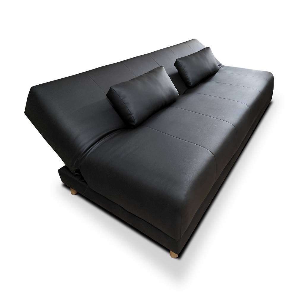 Sofá Cama Sabath Negro 180x81cm De 3 Puestos Reclinable sin Apoya Brazos