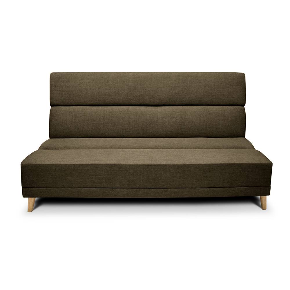 Sofá Cama Souza Cafe 180x85cm De 3 Puestos Reclinable sin Apoya Brazos