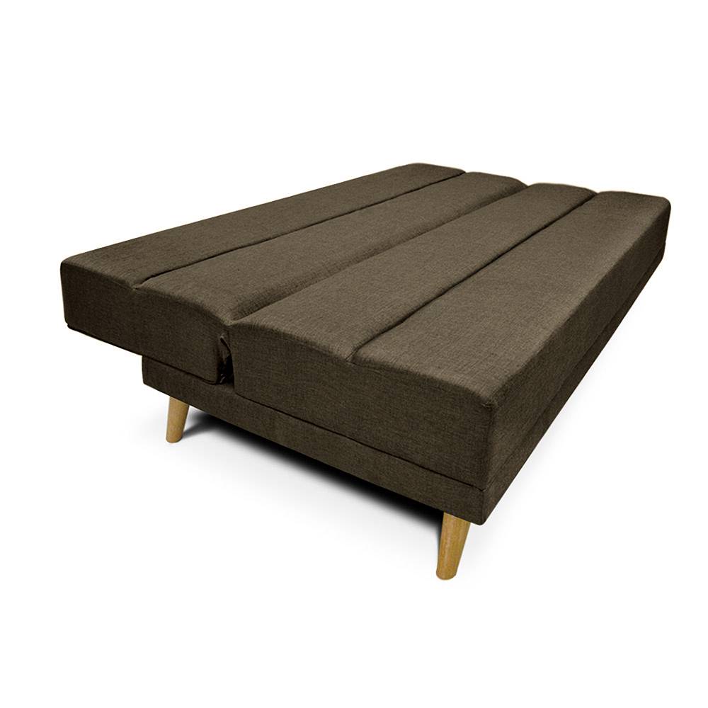 Sofá Cama Souza Cafe 180x85cm De 3 Puestos Reclinable sin Apoya Brazos