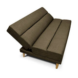 Sofá Cama Souza Cafe 180x85cm De 3 Puestos Reclinable sin Apoya Brazos