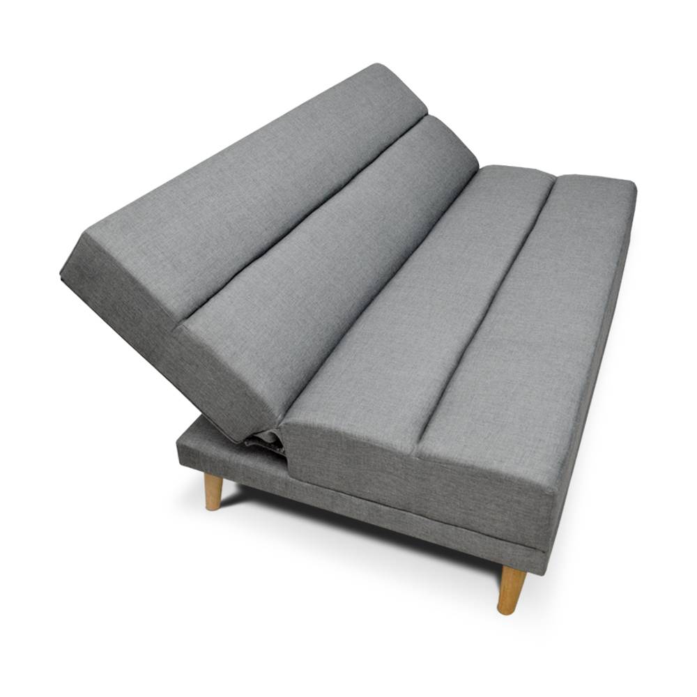 Sofá Cama Souza Gris 180x85cm De 3 Puestos Reclinable sin Apoya Brazos
