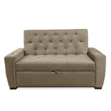 Sofá Cama Vicenzo Camel 150x86cm De 3 Puestos Reclinable con Apoya Brazos