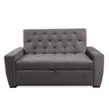 Sofá Cama Vicenzo Gris 150x86cm De 3 Puestos Reclinable con Apoya Brazos