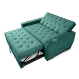 Sofá Cama Vicenzo Turquesa 150x86cm De 3 Puestos Reclinable con Apoya Brazos