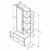 Tocador TC011 Arena 180 cm con Cajón, Puertas y Entrepaños - Tocadores | Bylmo