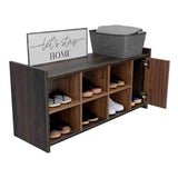 Zapatero Carbón y Gales 100.6x35.7cm Horizontal de Dos Niveles para Doce Pares - Closets | Bylmo