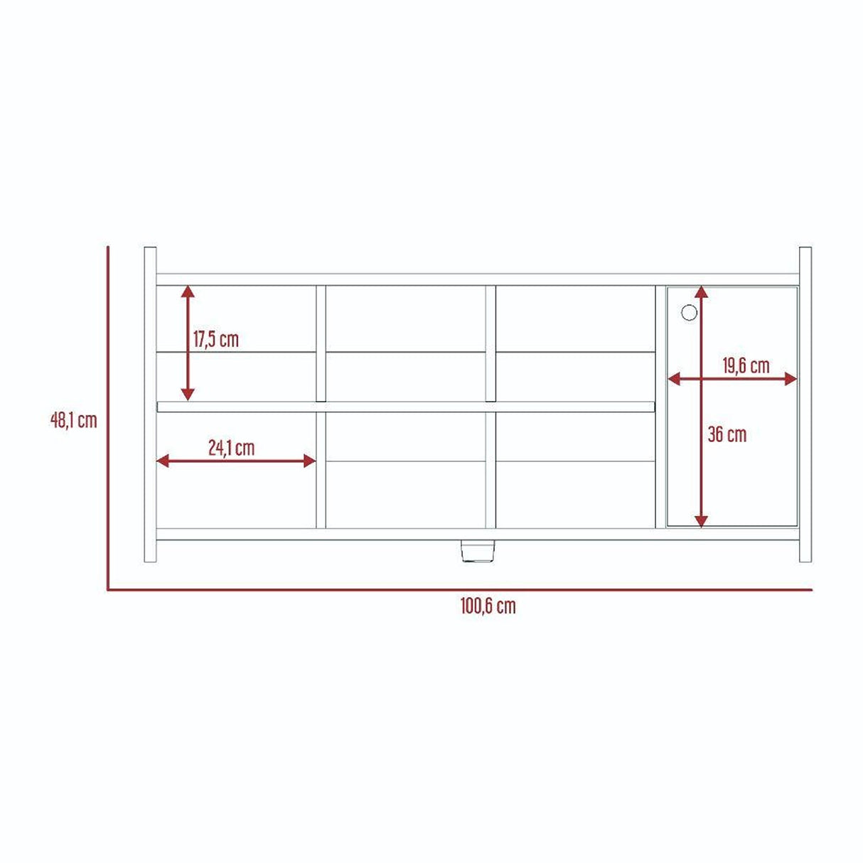 Zapatero Carbón y Gales 100.6x35.7cm Horizontal de Dos Niveles para Doce Pares - Closets | Bylmo