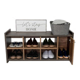 Zapatero Carbón y Gales 100.6x35.7cm Horizontal de Dos Niveles para Doce Pares - Closets | Bylmo