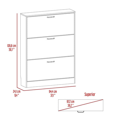 Zapatero Z 94 Wengue 94x94cm Vertical de Tres Niveles para Nueve pares de Zapatos - Zapateros | Bylmo