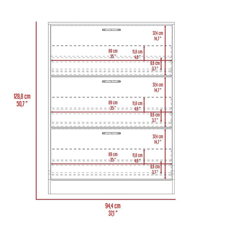 Zapatero Z 94 Wengue 94x94cm Vertical de Tres Niveles para Nueve pares de Zapatos - Zapateros | Bylmo