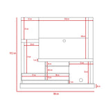 Centro de Entretenimiento Alcaceres Habano y Miel 180x172.2cm para TV Hasta 55 Pulgadas con Ranuras para Cables y con Tres Compartimientos - Muebles para TV | Bylmo