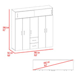 Closet Montevideo Bardolino y Blanco 200.1x206cm con 3 Cajones con 4 Entrepaños - Closets | Bylmo