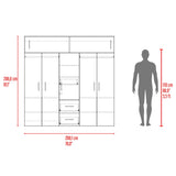 Closet Montevideo Bardolino y Blanco 200.1x206cm con 3 Cajones con 4 Entrepaños - Closets | Bylmo