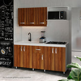 Cocina Ambar Blanco y Gracia 180x213cm Con Meson de Marmol Sintético y Estufa - COCINAS | Bylmo