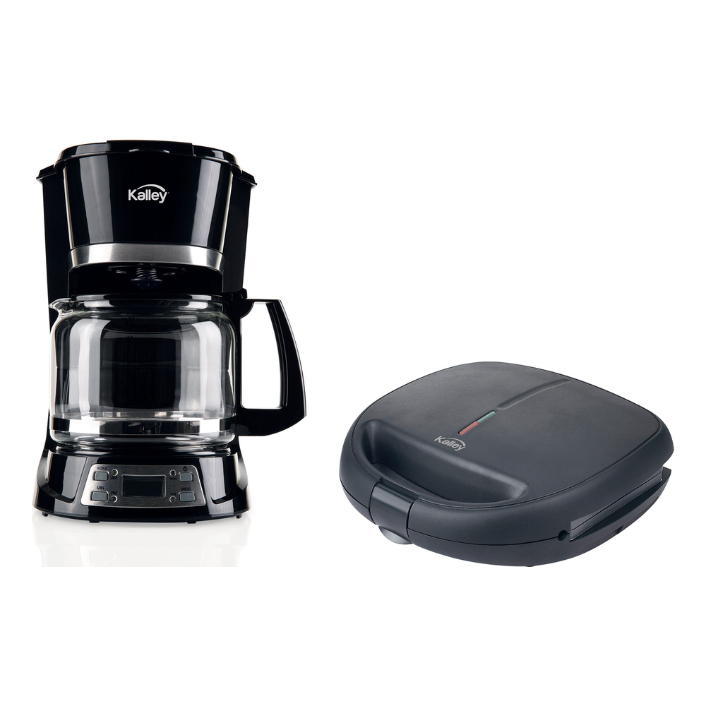 Combo Cafetera Kalley 12 Tazas y Sanduchera 3 en 1 Kalley