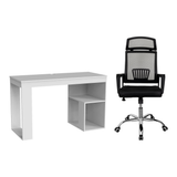 Combo Escritorio Astana Blanco y Silla de Oficina X57