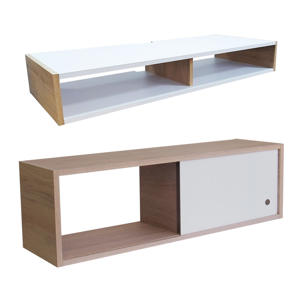 Combo Escritorio Flotante Home Office y Repisa Nórdica