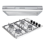 Combo Estufa de Empotrar Alambrón Inox Gas Natural y Campana Tofu Inox