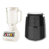 Combo Licuadora Kalley Blanca 1.5 L y Freidora de Aire Kalley 3.5 L